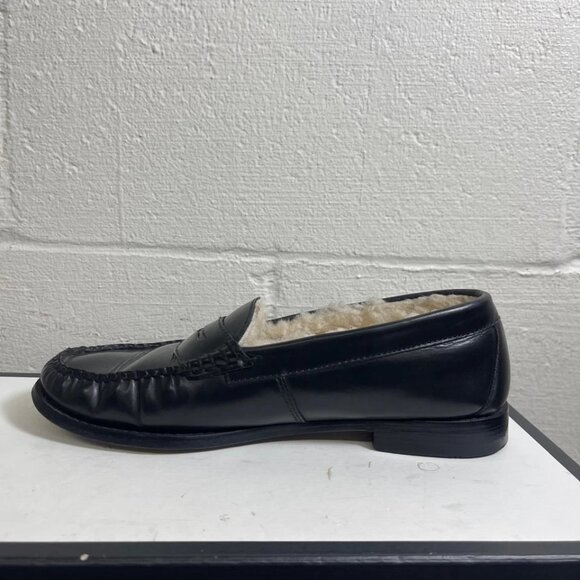 G.H. Bass Whitney Cozy Weejuns Shearling Black Leather Loafer Women's 8.5 M - Picture 5 of 12